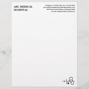 Papel Timbrado Estetoscópio de Batimento Cardíaco Hospital Clínic