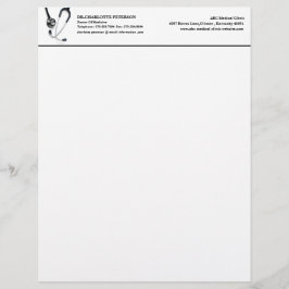 Papel Timbrado Estetoscópio Moderno de Médico e Hospitalar