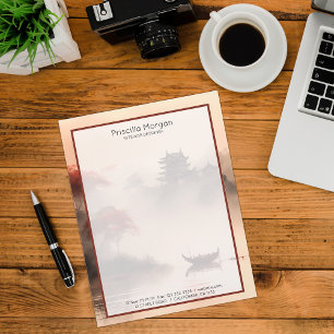 Papel Timbrado Estilo de pintura em chinês antigo