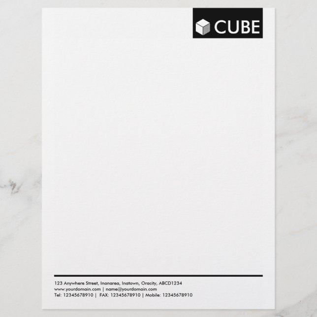 Papel Timbrado Etiqueta Superior - Preto (Frente)