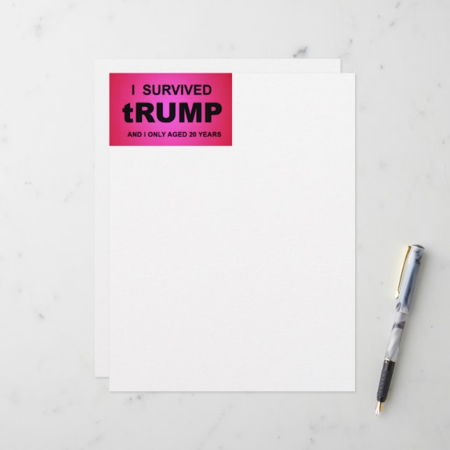 Papel Timbrado Eu Sobrevivi a tRUMP (Frente/Verso In Situ)