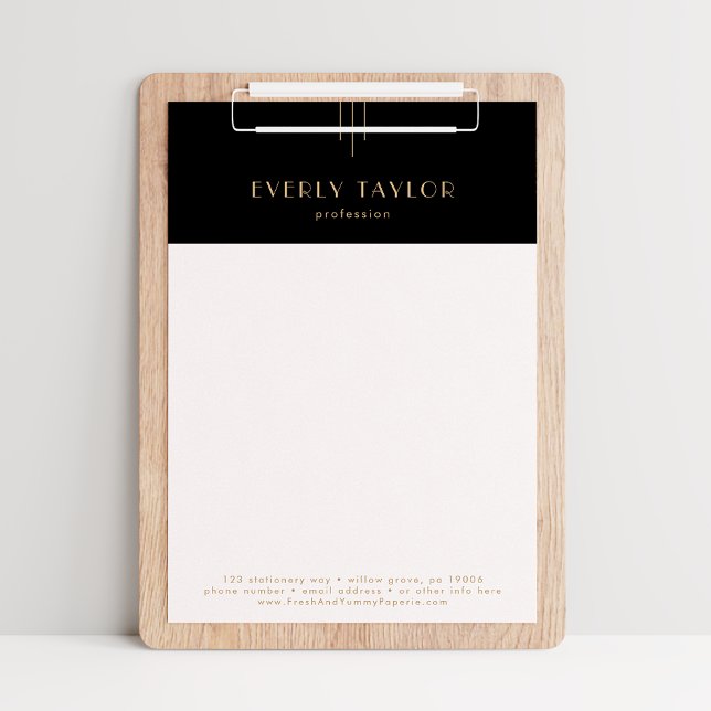 Papel Timbrado EVERLY Black Gold Empresa Profissional (EVERLY Black Gold Business Professional Company Letterhead)