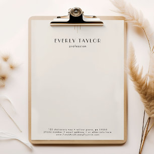 Papel Timbrado EVERLY Preto Marfim Empresa Profissional