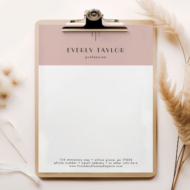 Papel Timbrado EVERLY Rubor Rosa Empresa Profissional (EVERLY Blush Pink Business Professional Company Letterhead)