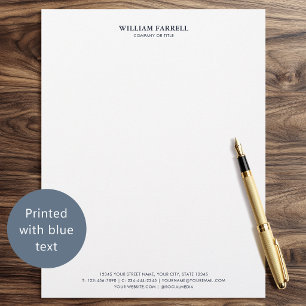Papel Timbrado Executivo Profissional Empresarial Azul Meia-Noite
