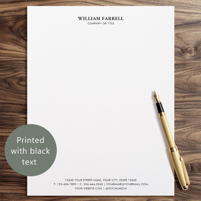 Papel Timbrado Executivo Profissional Preto e Bran (Criador carregado)