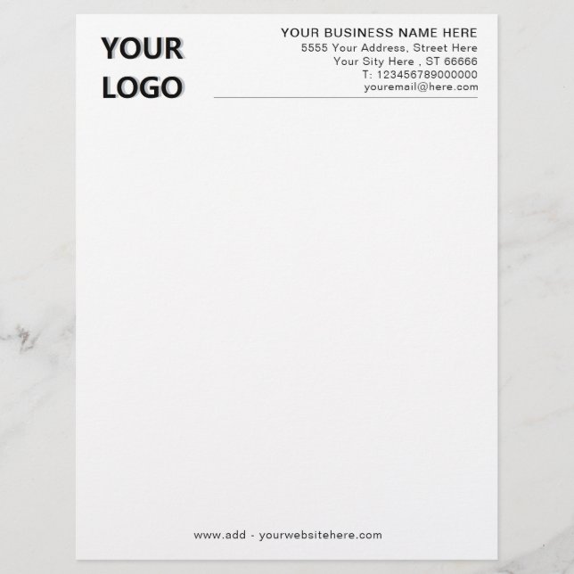 Papel Timbrado Exemplo de Cabeçalho de Carta Comercial com Inform (Frente)