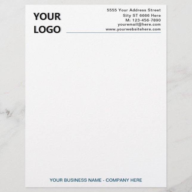 Papel Timbrado Exemplo Letterhead de Logotipo da Empresa Personal (Frente)