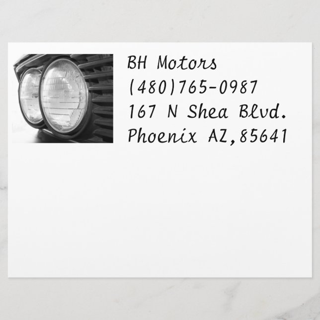 Papel Timbrado Faróis de BMW (Frente)