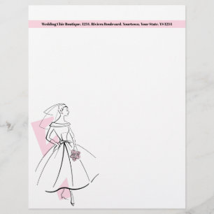 Papel Timbrado Fashion Noiva Pink Endereço timbrado superior ros