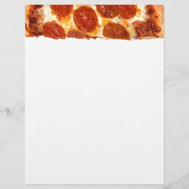 Papel Timbrado Fatia de pizza de pepperoni clássica da SlipperyJo (Frente)