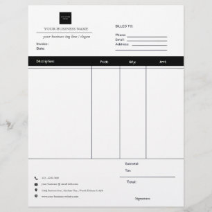 Papel Timbrado Fatura do Empreiteiro com Logotipo Empresarial Per