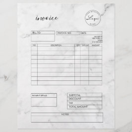 Papel Timbrado Fatura Marble - Materiais para Pequenas Empresas L