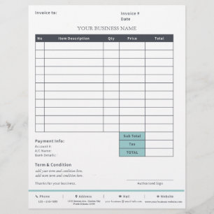 Papel Timbrado Fatura para Pequena Empresa