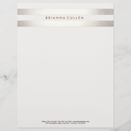 Papel Timbrado FAUX Silver Elegante Simples de Na moda Striping 2