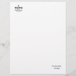 Papel Timbrado Feito à Mão Pelo Seu Nome Preto