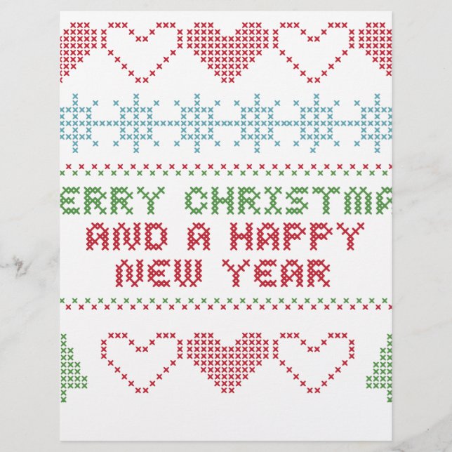 Papel Timbrado feliz ano novo de xmas alegre (Frente)