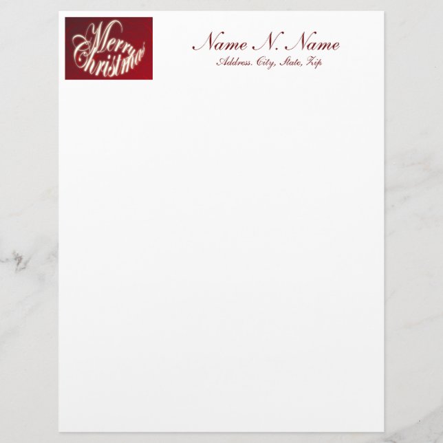 Papel Timbrado Feliz Natal em Red Letterhead (Frente)