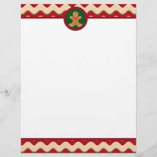 Papel Timbrado Feriado festivo do pão-de-espécie do Natal