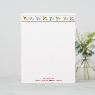 Papel Timbrado Feriados Personalizados Beija-flores  Papelaria