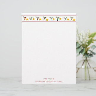 Papel Timbrado Feriados Personalizados Beija-flores Papelaria