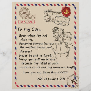 Papel Timbrado Filho do Amor  Carta À Minha Filha Ama-O Filho