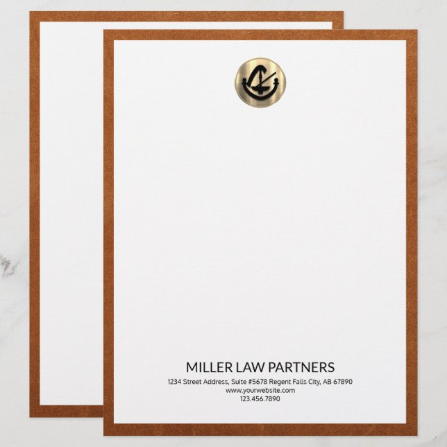 Papel Timbrado Firma de Direito com Marca Letterhead (Frente/Verso)