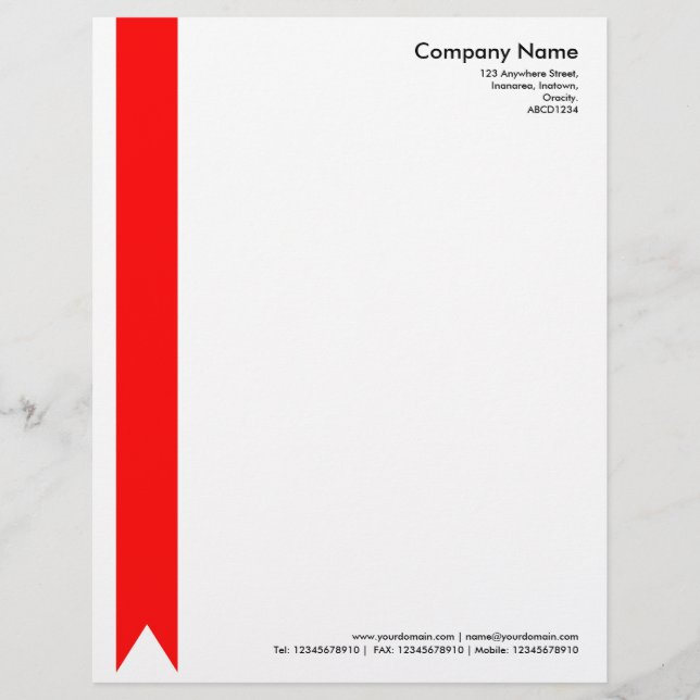 Papel Timbrado Fita - Vermelho (Frente)