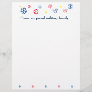 Papel Timbrado Flautas de Natal da Família Militar Azul