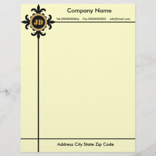 Papel Timbrado Fleur de lis monograma Letterhead