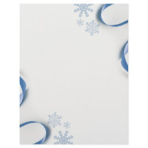 Flocos de neve e fitas azuis