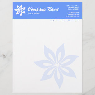 Papel Timbrado Flor - Azul Bebê