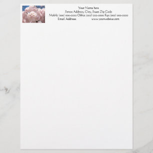 Papel Timbrado Flor Cor-de-rosa personalizado timbrado