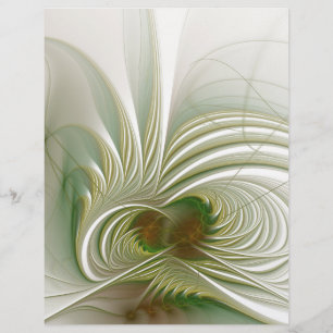 Papel Timbrado Flor de fantasia fractal macia e tenra