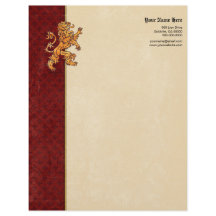 Flor de lis Dourado medieval do vermelho do leão