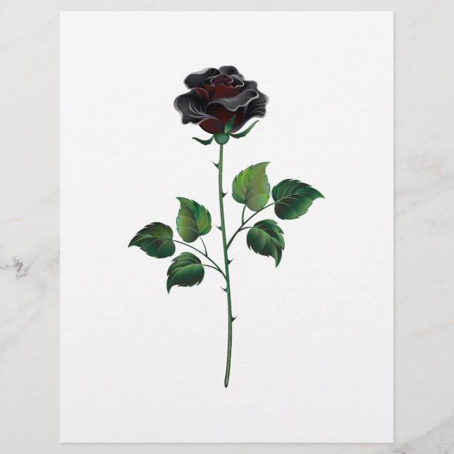 Papel Timbrado Flor de rosa preta (Frente)