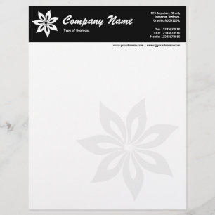 Papel Timbrado Flor - Preto