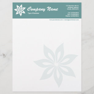 Papel Timbrado Flor - Verde Oceano