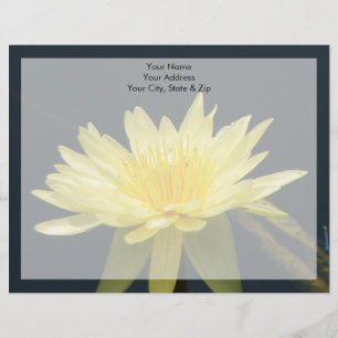Papel Timbrado Flor Waterlily de Lotus Amarelo