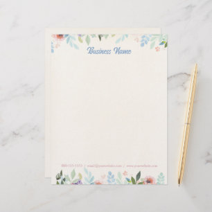 Papel Timbrado Floral Cream Amarelo - Cabeça