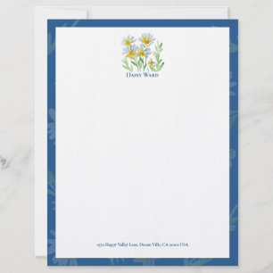 Papel Timbrado Floral Pintado à Mão em Aquarela
