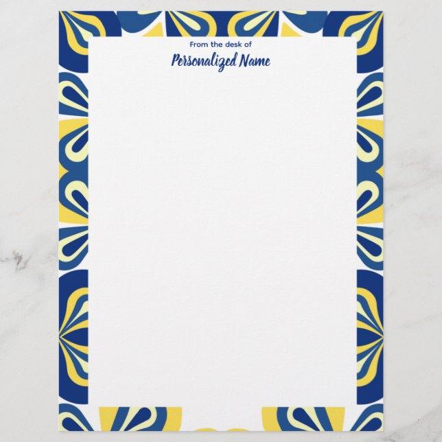 Papel Timbrado Floral Retroativo Sem Linhas (Frente)