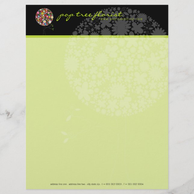 Papel Timbrado Flores Coloridas de Molas Pop Whimsical & Chic (Frente)