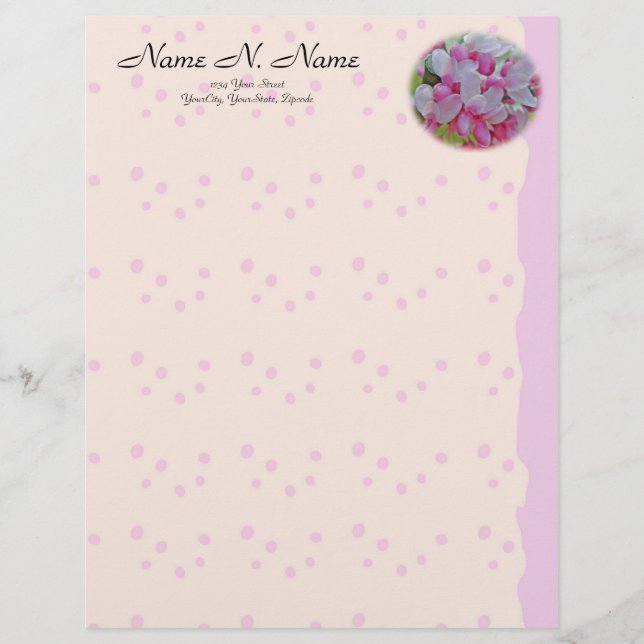 Papel Timbrado Flores de Árvore Redbud Letterhead (Frente)