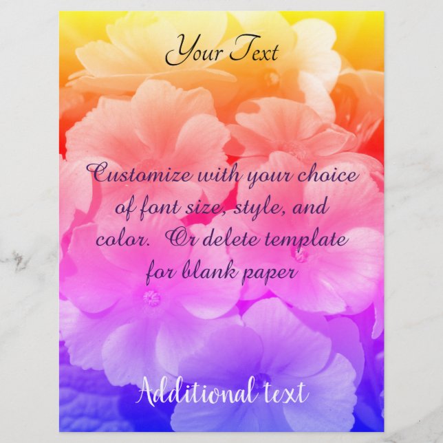 Papel Timbrado Flores de Prímula Amarela Personalizadas Cor de Ar (Frente)