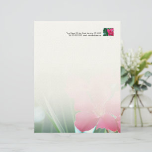 Papel Timbrado Flores Rosa - Cabeça-de-Letra