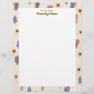 Papel Timbrado Flores Selvagens do Texas sem linhas