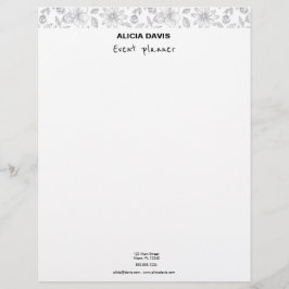 Papel Timbrado Flores Simples Elegantes Fundo Kraft