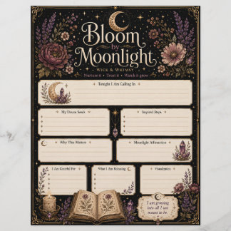 Papel Timbrado Folha de Manifestação Bloom by Moonlight