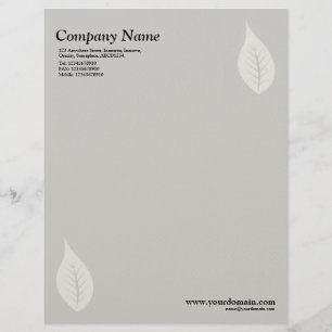 Papel Timbrado Folha Elegante - Cinza Claro (Feltro)